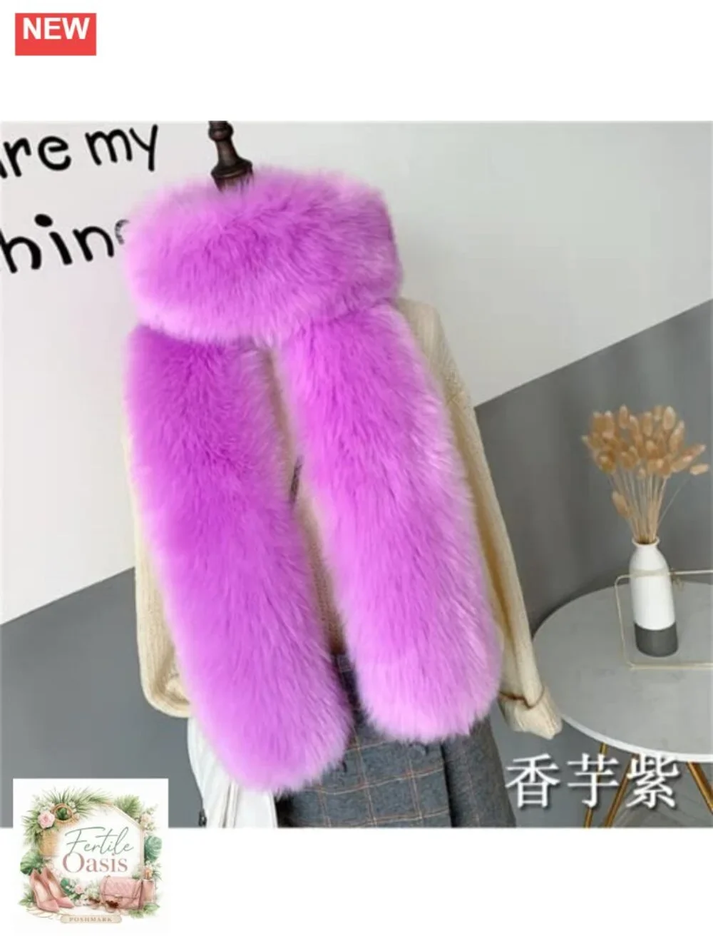 Womens Faux Fur Collar Winter Warm Wrap Stole Scarf Shawl Shrug